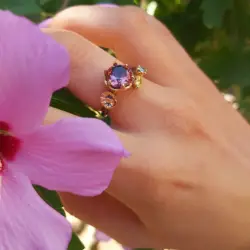 Diaspore элегантные ювелирные изделия из чистого серебра в форме цветка кольцо для женщин Zultanite S925 кольцо ручной работы дизайн