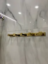 Hook-Row-Hook Towel-Holder Hardware-Sets Brass Golden Bathroom Luxury Bar Activity