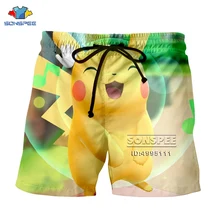 SONSPEE 3D принт дизайн Аниме Пикачу для мужчин женщин дышащие пляжные шорты летние штаны для фитнеса Повседневный стиль Качественная спортивная одежда