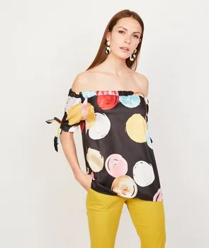 

Print blouse with bow on sleeve