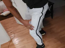 Pantalones vaqueros ajustados deshilachados para hombre, Vaqueros rasgados con rayas laterales, ropa informal estilo Hip Hop, S-4XL