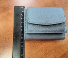 Monederos de cuero genuino para mujer, carteras de piel de vaca, monedero pequeño Rfid, tarjetero, Mini bolsa de dinero, bolso de mano portátil, novedad