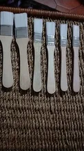 6 unidades/juego de brochas profesionales de mango de madera gruesa y duradera de alta calidad para uso doméstico, pintura de barbacoa con Touchup
