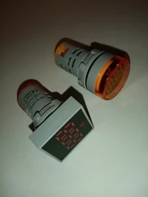 Mini voltímetro Digital redondo de 22mm, medidor de voltaje de CA 12-500V, Monitor de potencia, indicador LED, lámpara piloto, bricolaje