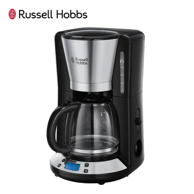 Russell Hobbs Glass 8 Cup Stainless Steel Black Coffeemaker