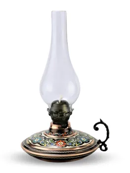

SONAYCOPPER Turkish Handmade Flat Rose Flower Decorative Gas Lamp, Cottage Lamp, Lantern, Oil Lamp, copper Gas Lamp
