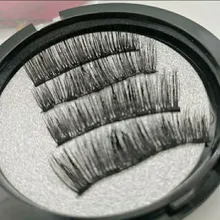 Pestañas postizas 3D magnéticas, 4 Uds., 5 imanes, hechas a mano, Naturel Mink Faux Cils magnétiques con pinzas