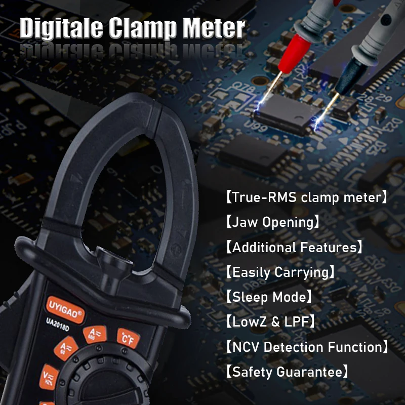 

Digital Clamp Meter AC/DC Current 1mA True RMS Auto Range Live Check NCV Temp Frequency Capacitor Tester Multimeter