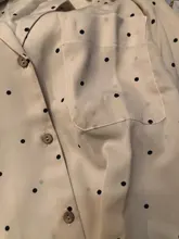 Casual Women Blouse Tops Collar Long-Sleeve Office-Work Printed Polka-Dot Fashion Ladies