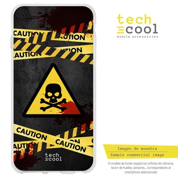 

FunnyTech®Stand case for Motorola Moto C plus L Caution radioactive skull Silicone vers.1