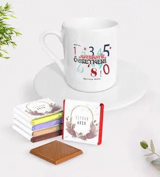 

Personalized Math Teacher Turkish coffee Cup and Chocolate Gift Set-4