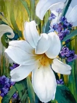 

Painting on the numbers on the cardboard "Lily" 30x40 color kit ks024