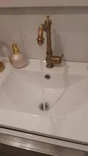 Bathroom Faucet Antique-Brass White Tap Porcelain-Handle Cold-Mixer Rotatable Single-Hole