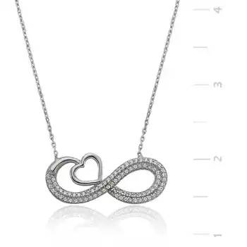 

KUTAYDAN 925 Sterling Silver Heart Infinity Ladies Necklace