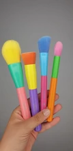 Docolor-brochas de maquillaje profesionales, 15 Uds., para base en polvo, sombra de ojos, pelo sintético, coloridas