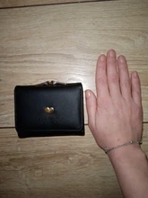 Monedero de Color caramelo a la moda para mujer, Cartera de cuero de Color liso Vintage corta con broche de corazón, tarjetero para chicas