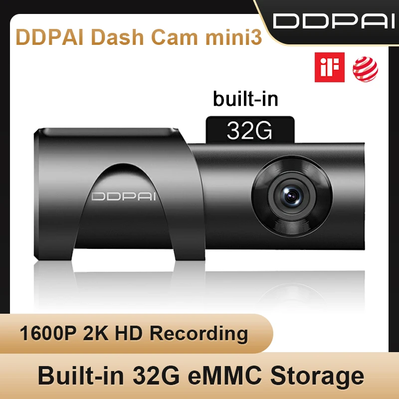 DDPAI Dash Cam Mini 3 1600P HD Car Camera Mini3 Auto Drive Vehicle Video Recroder 2K Android Wifi Smart 24H Parking Camera