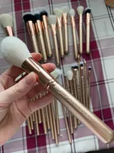 Jessup-Juego de brochas de maquillaje, 6 uds.-30 Uds., polvo dorado/rosa, sombra de ojos, cepillo de base