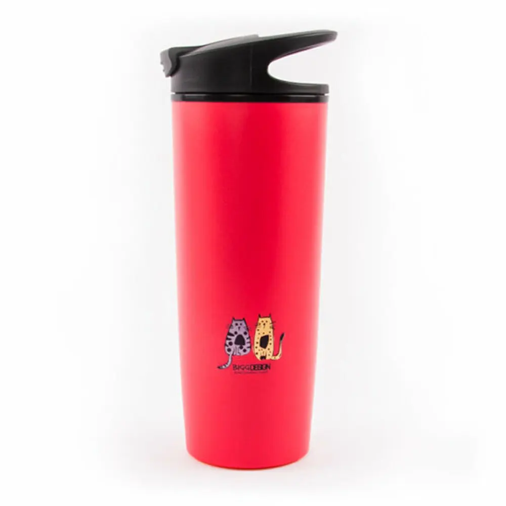 

Biggdesign Cats in Istanbul Vacuum Tipping Mug, Special Design, 540 ml, Red, Vacuum Cover, easy to Clean