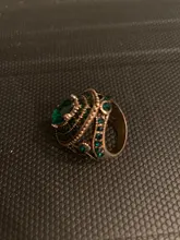 Kinel de lujo anillo para las mujeres aspecto Vintage AAA verde de cristal de la joyería de Boho de Color oro encanto étnico anillo de boda