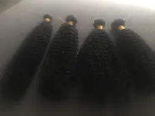 Extensiones de cabello humano rizado brasileño, mechones de pelo Remy de color natural, 1/3/4 unidades, 8-28