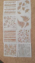 8 unids/set 13cm de hoja de árbol Gingko bricolaje capas plantilla para pintura libro de recortes colorear tarjeta decorativa en relieve para álbum plantilla