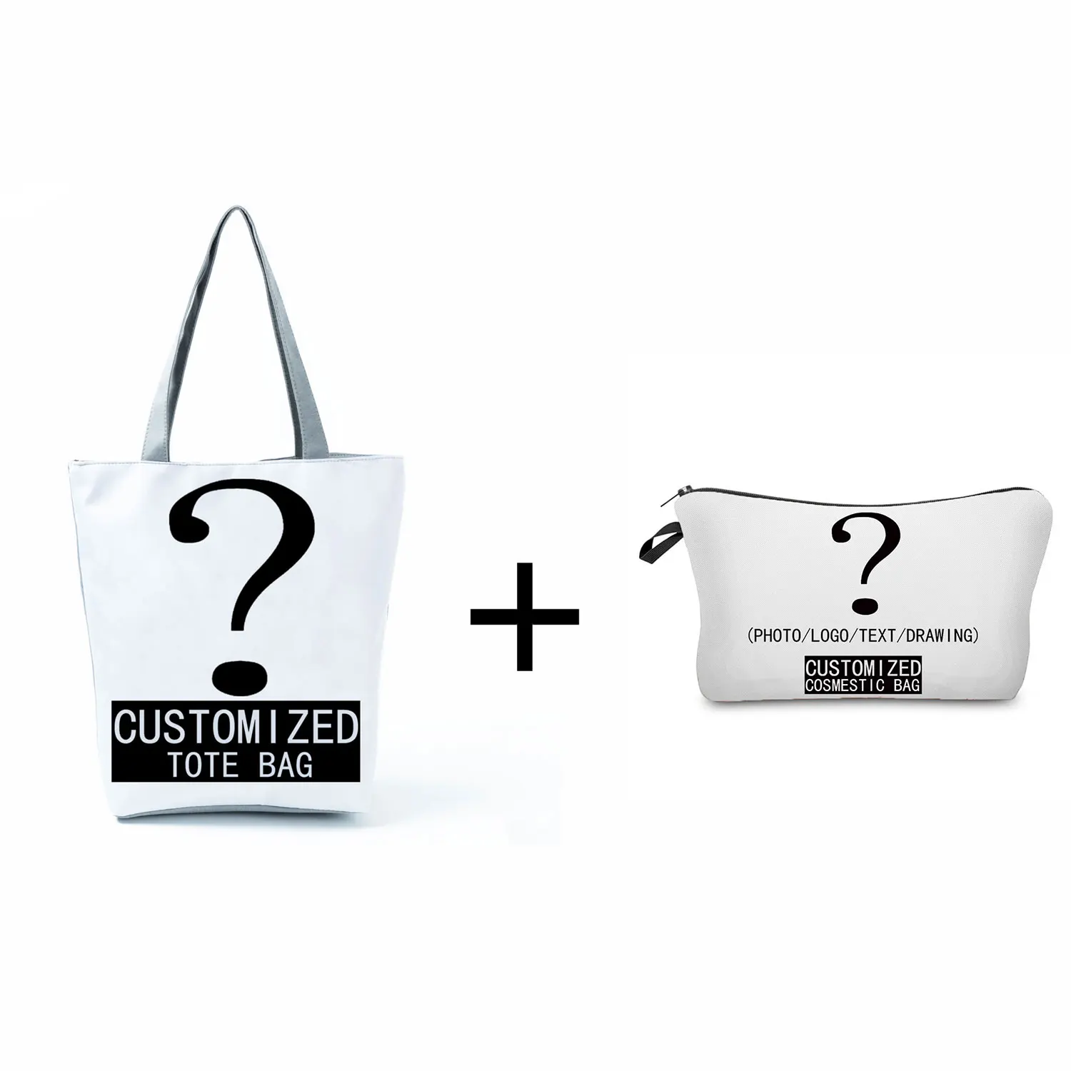 Personal Customize Women Tote Bag With Print Your Pictures Shopping Bag DIY Handbags Cosmetic Bags Suit Women Tote Bag Cosmetic Bag Makeup Bag Cosmetic Case Toiletry Bag Cosmetic Storage Bag