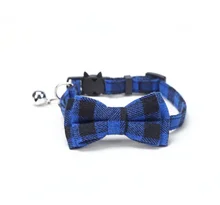 Collares de gato de rejilla a cuadros coloridos, Collar de lazo a rayas de algodón, Bulldog, Chihuahua, pajarita para cachorro, Bandana de fiesta para perro pequeño