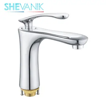 

SHEVANIK basin mixer, Basin faucet with nut, brass faucet for hot and cold water tap sink,mixer composition brass, chrome coating,bathroom sink faucet S9401