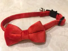 Collar de gato de terciopelo con lazo liso para cachorro, Chihuahua, con campana, hebilla de seguridad ajustable, pajarita para gatos, accesorios para mascotas