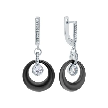 

Silver earrings with ceramics and cubic zirconia sunlight sample 925
