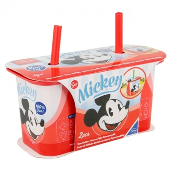 

DAILY USE 2 PCS SET YOGHURT STRAW TUMBLER 190 ML | MICKEY MOUSE - DISNEY -