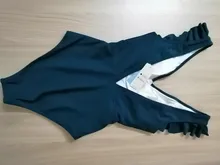 One-Piece Swimsuit Bathing-Suits Ruched Monokini CUPSHE Teal Ruffle Girl Green Beach