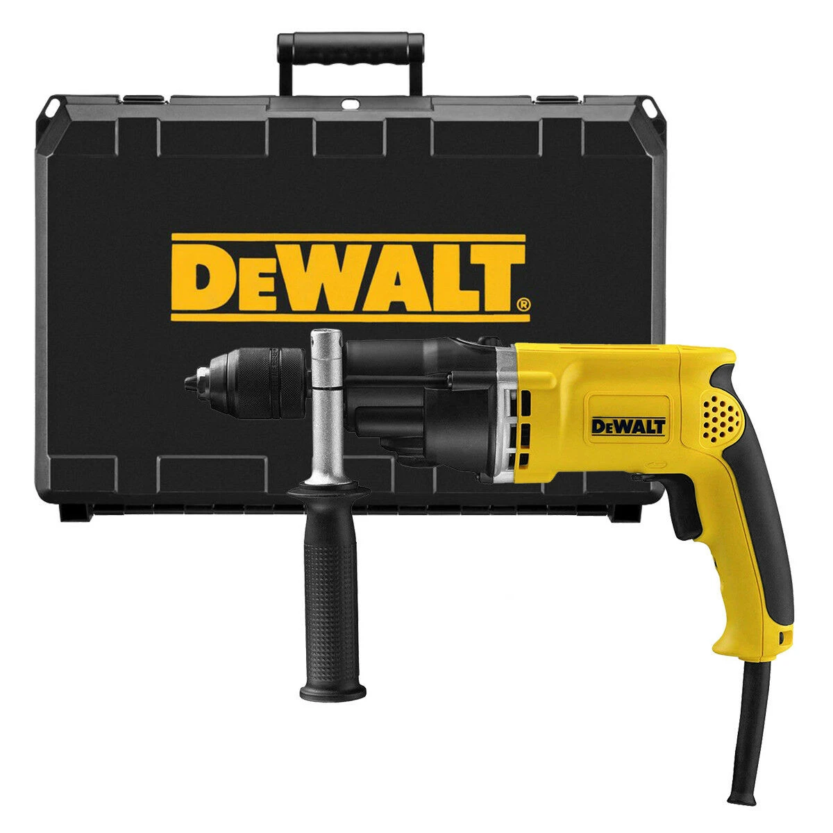 Дрель ударная DeWalt D21805KS (Мощность 770Вт, 2700 об/мин, 45900 уд/мин, диаметр сверл 35мм, реверс, быстрозажимной пат