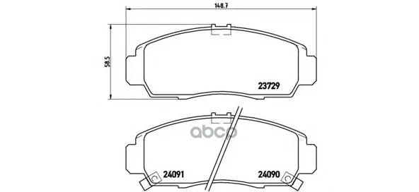 P28034_=Gdb3268=Y05-5100m!Колодки Дисковые Пhonda Jazz 1.2i/1.4/Stream 1.7i/2.0i 01 Brembo P28034 Brembo арт. P28034