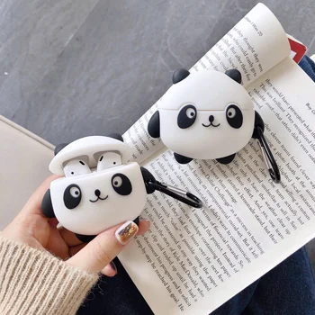 

Bluetooth Earphone Case for Airpods pro 3D Cute animal panda Wireless Soft silicone Charging Box Cover Airpods 1 2 With Hooks