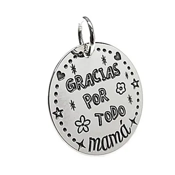 

Pendant 925 Sterling silver m disk THANK you for EVERYTHING MOM [AB5434GR] -Customizable-RECORDING INCLUDED IN THE PRICE