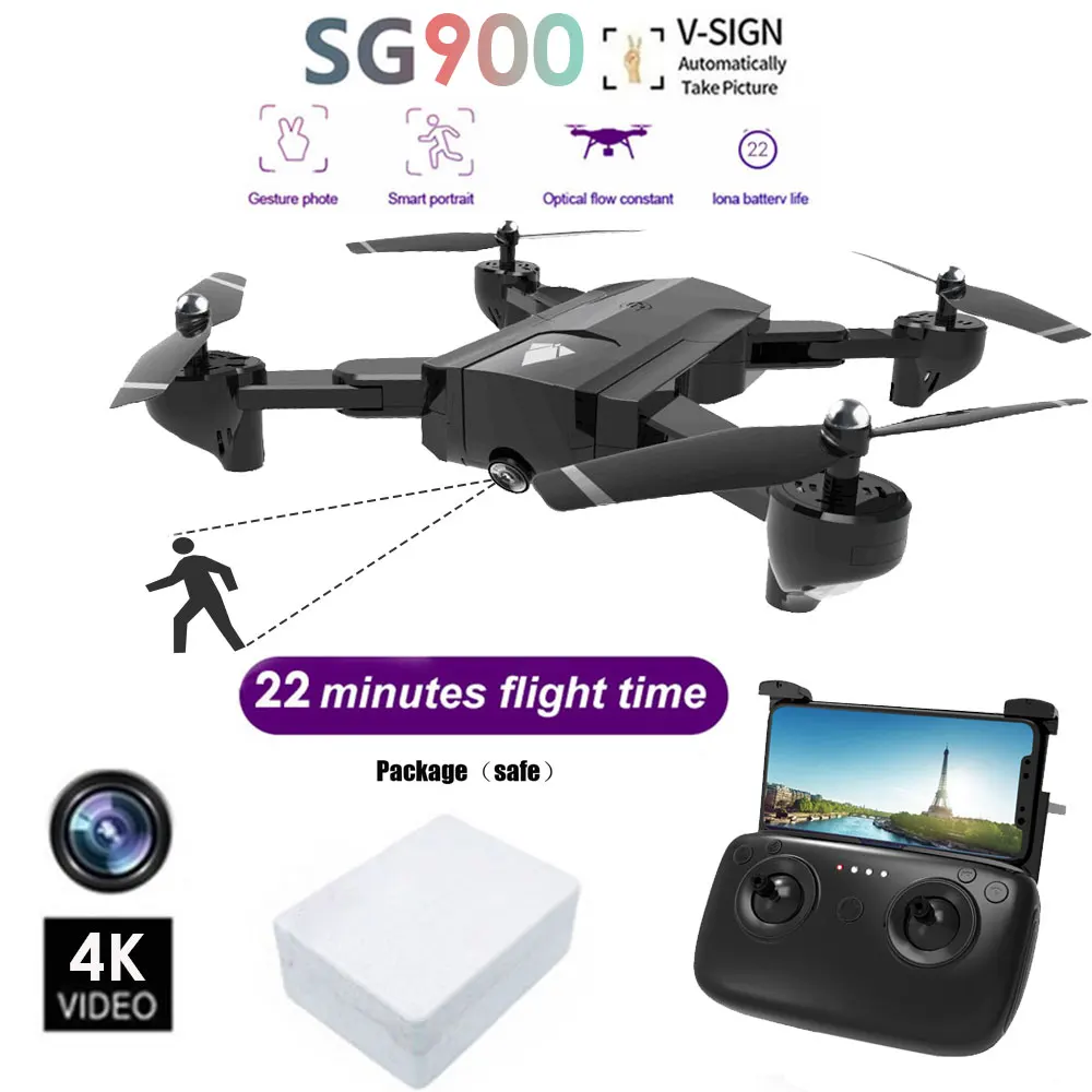 RC Квадрокоптер SG900 RC Дрон FPV 4K камера оптический поток 720 P/1080 P HD Двойная камера воздушный видео самолет Квадрокоптер игрушки малыш