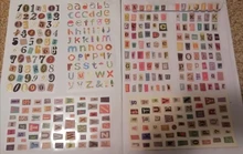 Pegatinas decorativas hechas a mano para álbum de recortes, calcomanías con números del alfabeto en inglés, Retro, decoración de álbumes y diarios, lote de 6 unidades