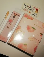Kawaii stationery collection-Conjunto de papelería con peach para verano, pequeño bolígrafo con hebilla magnética, cinta con calendario de Cuenta regresiva