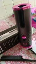 Rizador de pelo automático inalámbrico, rizador de pelo recargable por USB, rizador de pelo de cerámica con pantalla LCD
