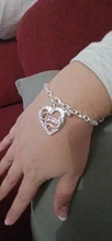 Pulsera hueca de corazón para mujer, brazalete de marca de Color plata, regalo de San Valentín a la moda, joyería al por mayor, nuevo