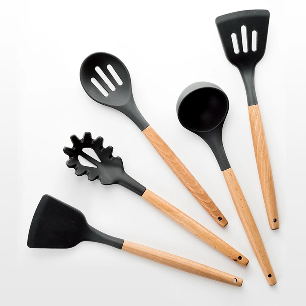 

9PCS Kitchen Silicone Spoons Soup Ladle Oil Brush Cooking Utensils Sets Home Kitchen DIY Dinnerware Set Accessories Supplies