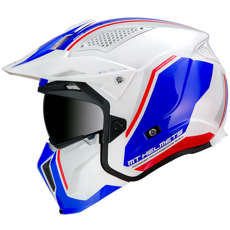 Motorcycle helmet, motorcycle accessories, helmets, motorcycle helmets,  motorcycle helmets MT STREETFIGHTER helmet White and PERLADO Blue|Helmets|  - AliExpress