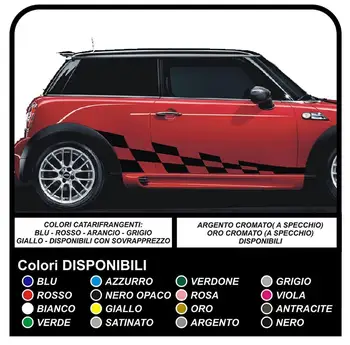 

Stickers side checkered stripes graphic vinyl Strips mini stickers