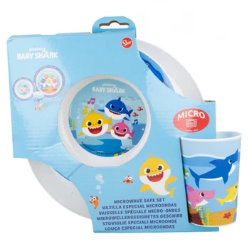 

SET MICRO KIDS 3 PCS | (dish, bowl and glass 260 ML | ) BABY SHARK