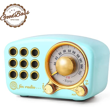 

Retro Wireless Bluetooth Speaker, 5W Stereo Sound, Bluetooth 4.2 Device with 8 Hours' Playback, Portable Speaker for Home