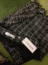 Lady Skirt Tassel Hip-Skater Vintage Plaid High-Waist Women Package Wool SK5583 In-A-Cage