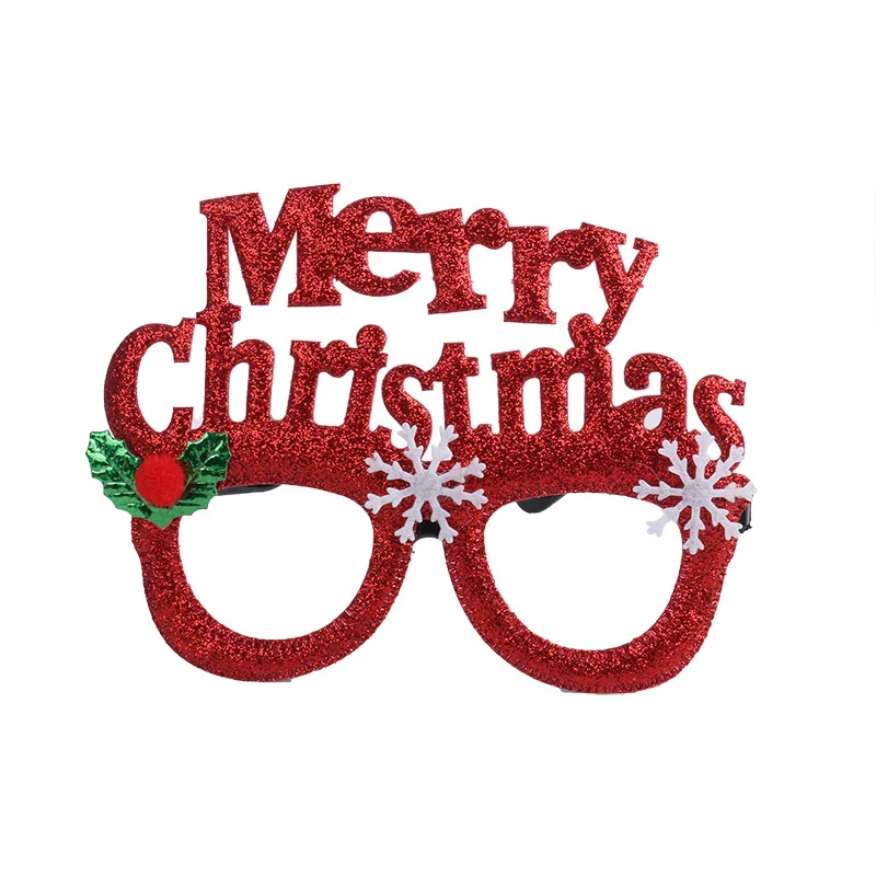 Новогодние очки подарки рождественские украшения вечерние украшения для дома Декор Рождественская елка Санта Клаус Олень снеговик - Цвет: 1pcs merry Christmas