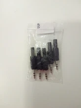 5 unids/lote conector de auriculares de 3,5mm macho conector de audio de dos canales 3,5 Mm con carcasa de plástico negro tamaño 5x0,9 cm